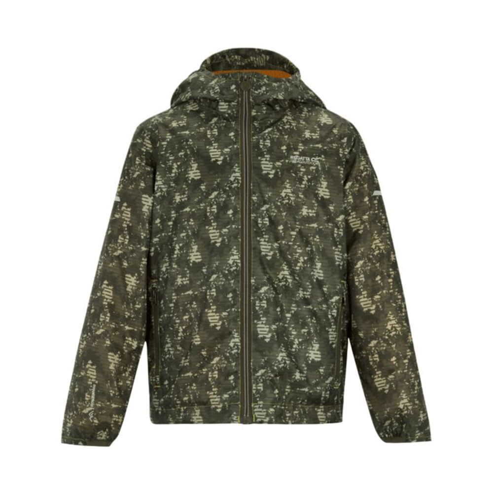 Regatta Childrens/Kids Lever II Camo Waterproof Jacket / Light Sage